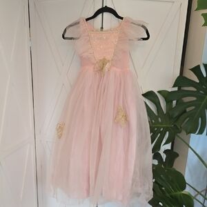Peach And GOLD Butterflies Embellished dress for Weddings, Dress Up Or  Costume!
